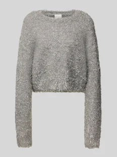 Sweter z dzianiny o kroju oversized z okrągłym dekoltem model ‘BLIZI’ - Swetry damskie - miniaturka - grafika 1
