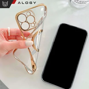 Etui MagSafe Case do Apple iPhone 14 Pro Max Alogy Glamour Luxury Ring obudowa Złote przezroczyste - Etui i futerały do telefonów - miniaturka - grafika 8
