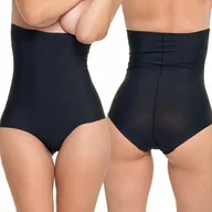 Majtki damskie - MAJTKI DAMSKIE FIGI MODELUJĄCE WYSOKI STAN BIKINI LASEROWO CIĘTE MORAJ 3XL BLACK - miniaturka - grafika 1