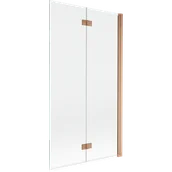 Parawany nawannowe - Mexen Mist parawan nawannowy 2-skrzydłowy prawy 100 x 150 cm, transparent, miedź szczotkowana - 8A9-100-002-65-00-P - miniaturka - grafika 1