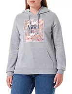Bluzy damskie - Vans Damska bluza z kapturem z kwiatowym pudełkiem, szara wrzos, XXS - miniaturka - grafika 1