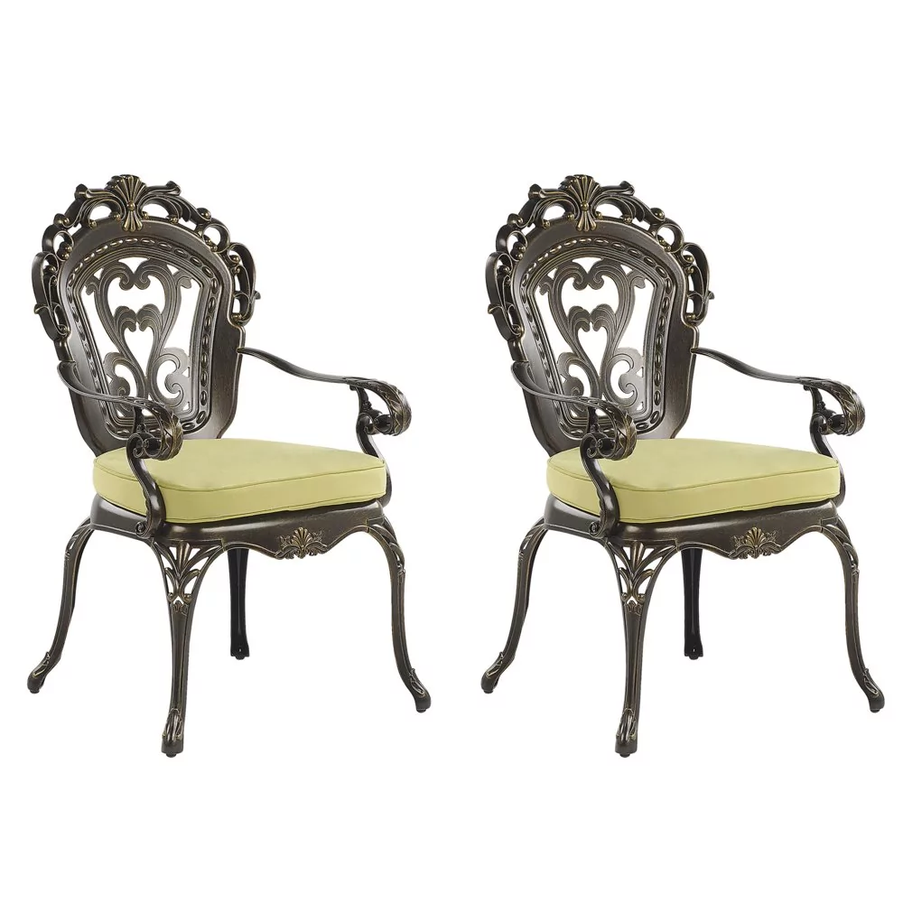 Beliani Zestaw 2 krzeseł ogrodowych brązowy SAPRI
