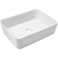 Umywalki - Invena Paros umywalka 48,5x37,5 cm nablatowa prostokątna biała CE-36-001 - miniaturka - grafika 1