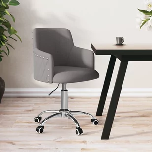 shumee shumee Obrotowe krzesło stołowe ciemnoszare tapicerowane tkaniną - Krzesła - miniaturka - grafika 1