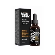 Olejki do mycia twarzy - Nishman, Beard & Moustache Care Oil Gold One, Olejek do brody, 30 ml - miniaturka - grafika 1