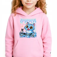 Bluzy dla dziewczynek - Bluza Dziecięca Różowa Z Kapturem KPOP TIGER Muzyka Bajka Kpop Wz - 140 cm - miniaturka - grafika 1