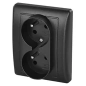 Gniazdka elektryczne - Gniazdo EMOS Frencz A6001.3 Antracyt - miniaturka - grafika 1