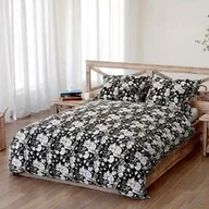 Pościel - Spod Igły I Nitki Pościel bawełniana 140x200 Peony dark czarna szara peonie kwiaty Bawełna 3 - miniaturka - grafika 1