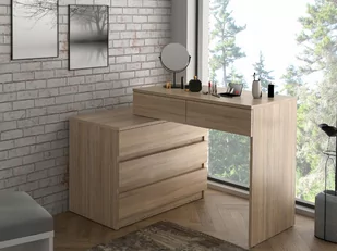 Narożne biurko komputerowe z komodą Omega (T2) dąb sonoma - Biurka - miniaturka - grafika 1