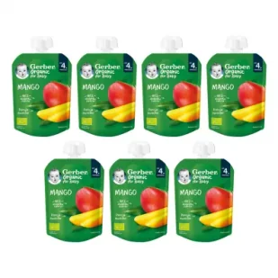 Gerber Organic Deser w tubce mango po 4. miesiącu Zgrzewka 7 x 80 g Bio - Desery dla dzieci - miniaturka - grafika 1