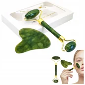 Masażery - Wałek Jadeitowy Plytka Masazer do Twarzy na Zmarszczki Obrzeki Lifting - miniaturka - grafika 1