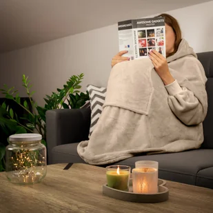 Bluzair Koco Bluza Oversize Kapturem Beżowa 4w1 - Księgarnia OUTLET - miniaturka - grafika 13