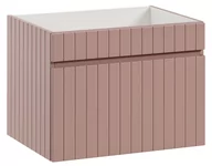 Szafki łazienkowe - Pudrowa Szafka Pod Umywalkę Wisząca Pudrowy Róż 60 Cm Szuflada Frezowany Front - miniaturka - grafika 1