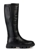 Kozaki damskie - Geox Skórzane kozaki "Vilde" w kolorze czarnym - miniaturka - grafika 1