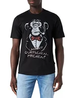 Koszulki męskie - Trigema Męski T-shirt 636210822, czarny, standardowy - miniaturka - grafika 1