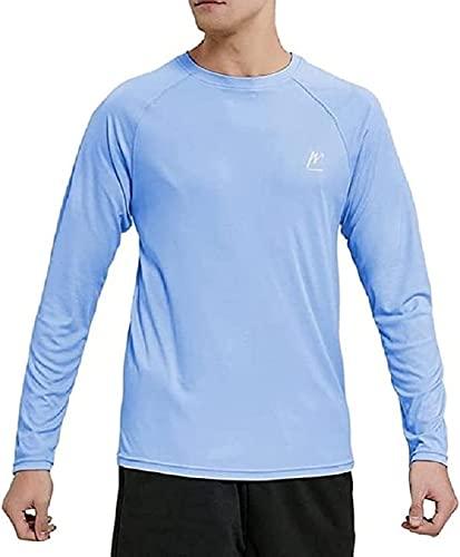 MeetHoo Rashguard męska koszulka z długim rękawem UV UPF 50+, luźna, rozciągliwa, ochrona przed promieniowaniem UV, z długim rękawem, do surfowania, pływania, biegania