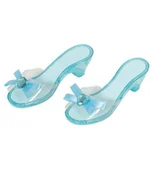 Gadżety na imprezę - Buciki Pantofle Księżniczki Niebieskie Kokardka - miniaturka - grafika 1