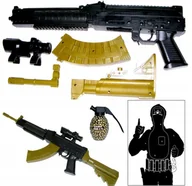 Zabawki militarne - Pistolet kulki KAŁASZNIKOW PISTOLETY + KULKI I TARCZA - miniaturka - grafika 1