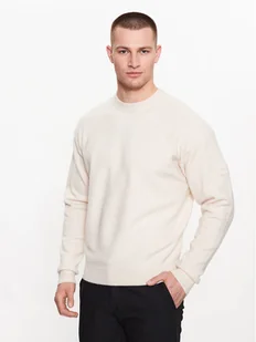 Calvin Klein Sweter K10K110401 Beżowy Regular Fit - Swetry męskie - miniaturka - grafika 1