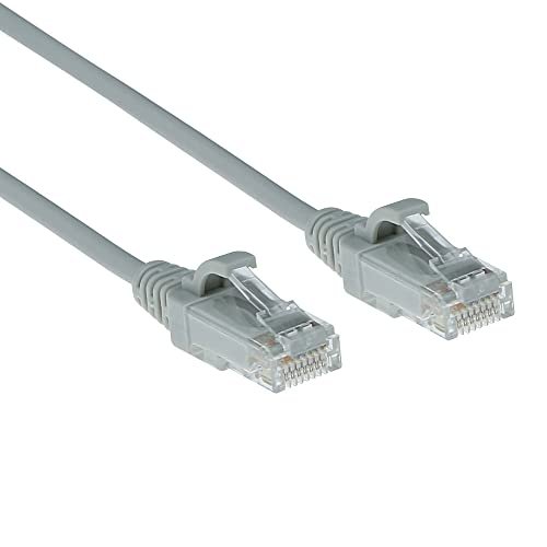 ACT CAT6 kabel sieciowy, U/UTP LSZH LAN kabel cienki, 3,8 mm Slimline, elastyczny kabel Snagless Ethernet z wtyczką RJ45, do stosowania w centrach danych, 2 metry, szary – DC9002