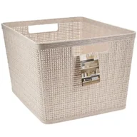 Pudła i pojemniki do przechowywania - Storage Solutions Koszyk do przechowywania beżowy 35x29x22 cm - miniaturka - grafika 1