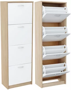 Meble-Bestseller, Szafka na buty julia 4k k025 dąb sonoma-biały 152x50x28 cm - Szafki na buty - miniaturka - grafika 1