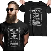 Gadżety dla niej i dla niego - Koszulka z dowolną datą na urodziny z napisem Premium vintage made in 19XX a star was born aged to perfection 100% genuine all original parts limited edition - miniaturka - grafika 1