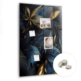 Dekoracyjna Tablica Magnetyczna - Wzór Mroczny kwiatowy - 60x90 + magnesy - Tablice i flipcharty - miniaturka - grafika 1