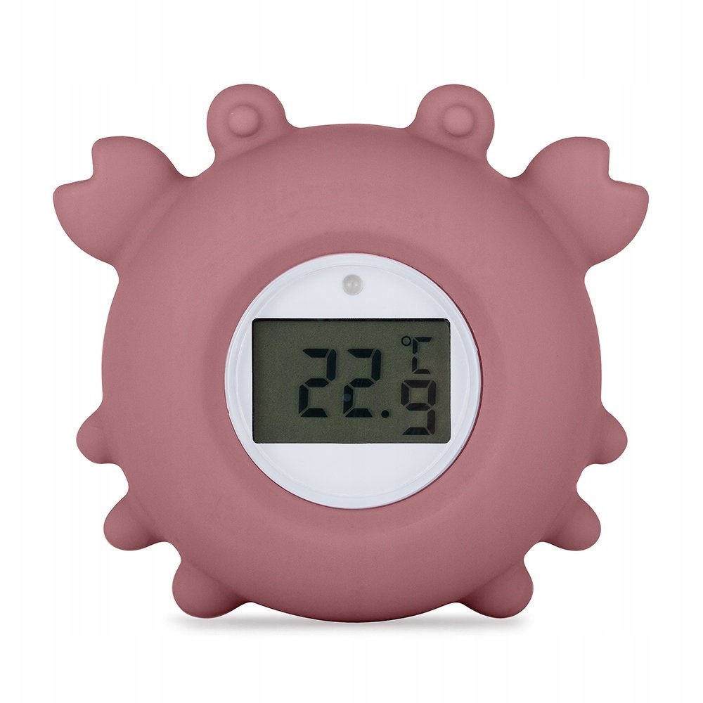PETITE&MARS Silikonowy termometr cyfrowy do kąpieli Crab Dusty Rose 0m+