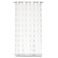 Firany - Firana na przelotkach 140 x 240 cm jednokolorowa biała poziome pasy - miniaturka - grafika 1