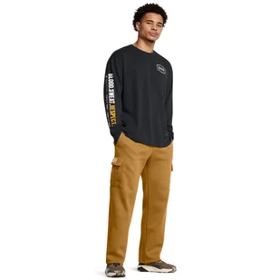 Męskie spodnie treningowe Under Armour Project Rock Icon Fleece Tools Of The Trade Pants - brązowe - UNDER ARMOUR - Spodnie sportowe męskie - miniaturka - grafika 1