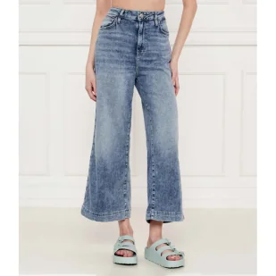 GUESS Jeansy BELLFLOWER Relaxed fit z dodatkiem lnu - Spodnie damskie - miniaturka - grafika 1