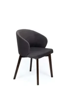 Krzesła - Flavio 5 krzesło tapicerowane ciemny szary nogi orzech - miniaturka - grafika 1