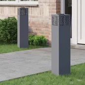 Lampy ogrodowe - vidaXL Słoneczna LED lampa na ścieżkę Jodełka 2 pcs Antracyt - miniaturka - grafika 1