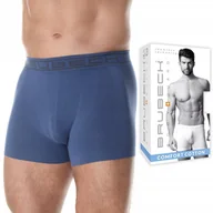 Majtki męskie - Bokserki męskie bezszwowe BRUBECK BX1005M granat - XXL - miniaturka - grafika 1