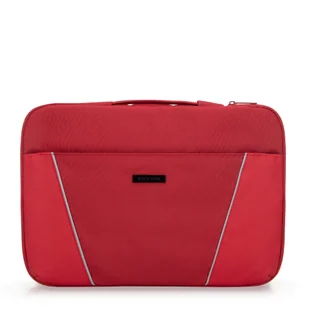 Pokrowiec na laptopa 15'' z ukośnymi przeszyciami wiśniowy - Biżuteria - akcesoria - miniaturka - grafika 1