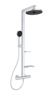 Zestawy prysznicowe - Ideal Standard ALU+ - Zestaw prysznicowy z termostatem, średnica 26 cm, 2 dysze, kolor srebrny BD583SI - miniaturka - grafika 1