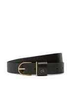 Paski - Calvin Klein Pasek Damski Ck Metal Loop Round Buckle 25Mm LV04F7039G Czarny - miniaturka - grafika 1