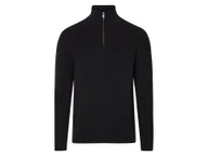 Swetry męskie - esmara Men Sweter troyer męski z bawełny (Czarny, XL (56/58)) - miniaturka - grafika 1