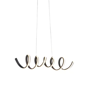 QAZQA Designerska lampa wisząca czarna  ściemniana  w tym duża dioda LED - Twisted - Lampy sufitowe - miniaturka - grafika 1