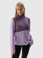 Koszulki sportowe damskie - Damski polar rozpinany bez kaptura 4F 4FWAW24TFLEF273 - fioletowy - miniaturka - grafika 1