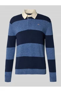 Sweter z dzianiny z wyhaftowanym logo - Gant - Swetry męskie - miniaturka - grafika 1