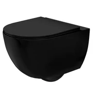 Miski WC - Misa Wc Podwieszana Rea Carlo Mini Rimless Flat Czarna Matowa Black - miniaturka - grafika 1