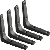 Zawiasy, okucia i inne akcesoria - Wspornik półki, uchwyt półki ścienny, 100 x 100 mm, czarny, 4 sztuki, w zestawie śruby - miniaturka - grafika 1
