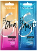 Balsamy i kremy do opalania - Soleo  So Glam 15ml + So Moist do solarium Saszetka 1 x 15ml + 1 x 15ml - miniaturka - grafika 1