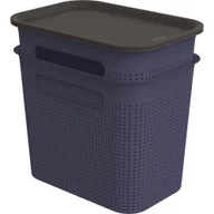 Pudła i pojemniki do przechowywania - Ciemnoniebieskie plastikowe pojemniki z pokrywką zestaw 2 szt. 18,5x27x26 cm Brisen – Rotho - miniaturka - grafika 1