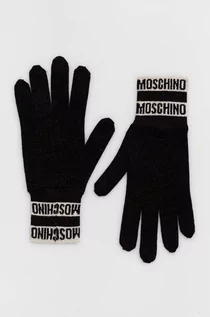 Rękawiczki - Moschino rękawiczki damskie kolor beżowy - grafika 1