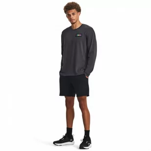 Męskie spodenki treningowe Under Armour Project Rock Hwt Terry Shorts - czarne - UNDER ARMOUR - Spodnie sportowe męskie - miniaturka - grafika 1