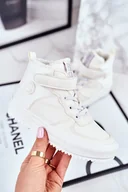 Trampki męskie - Dziecięce Ocieplane Sportowe Buty Big Star GG374041 Białe-33 - miniaturka - grafika 1