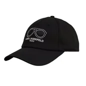 Czapki i chusty sportowe męskie - Czapka z daszkiem Karl Lagerfeld Paris Okulary Strapback Czarna - L5WH7946 blk - miniaturka - grafika 1